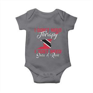 Funny Trini Baby Onesie Just Need Soca & Rum Trinidad and Tobago Flag TS10 Charcoal Print Your Wear
