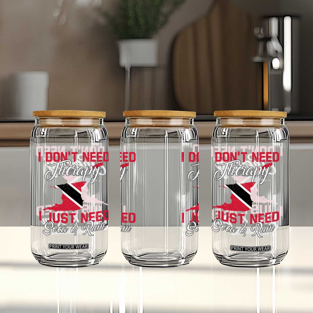 Funny Trini Glass Can Just Need Soca & Rum Trinidad and Tobago Flag TS10 Print Your Wear