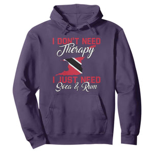 Funny Trini Hoodie Just Need Soca & Rum Trinidad and Tobago Flag TS10 Purple Print Your Wear