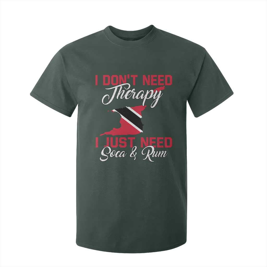 Funny Trini T Shirt For Kid Just Need Soca & Rum Trinidad and Tobago Flag TS10 Dark Forest Green Print Your Wear