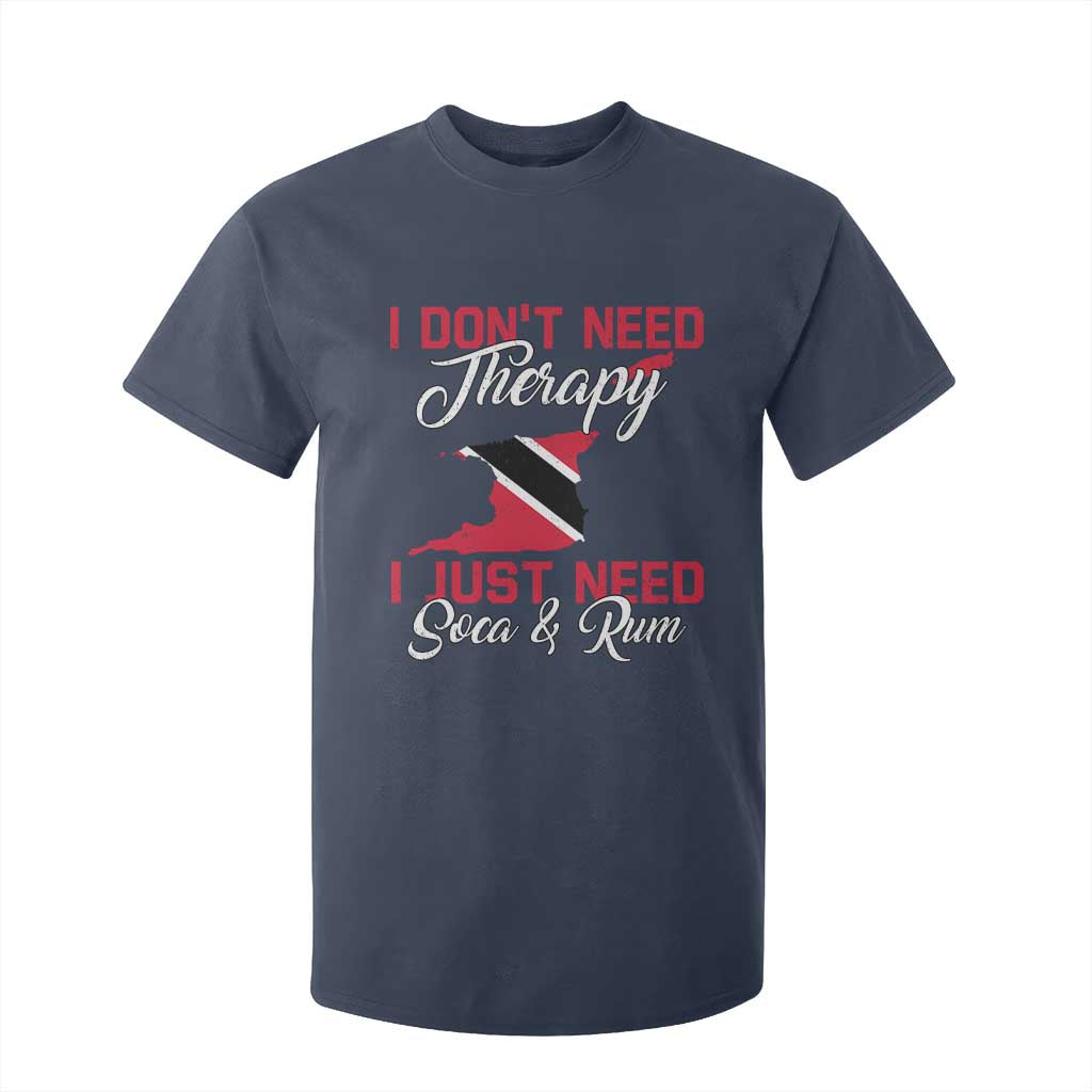 Funny Trini T Shirt For Kid Just Need Soca & Rum Trinidad and Tobago Flag TS10 Navy Print Your Wear