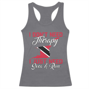 Funny Trini Racerback Tank Top Just Need Soca & Rum Trinidad and Tobago Flag TS10 Charcoal Print Your Wear