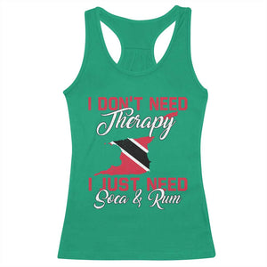 Funny Trini Racerback Tank Top Just Need Soca & Rum Trinidad and Tobago Flag TS10 Irish Green Print Your Wear