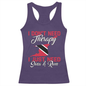 Funny Trini Racerback Tank Top Just Need Soca & Rum Trinidad and Tobago Flag TS10 Purple Print Your Wear