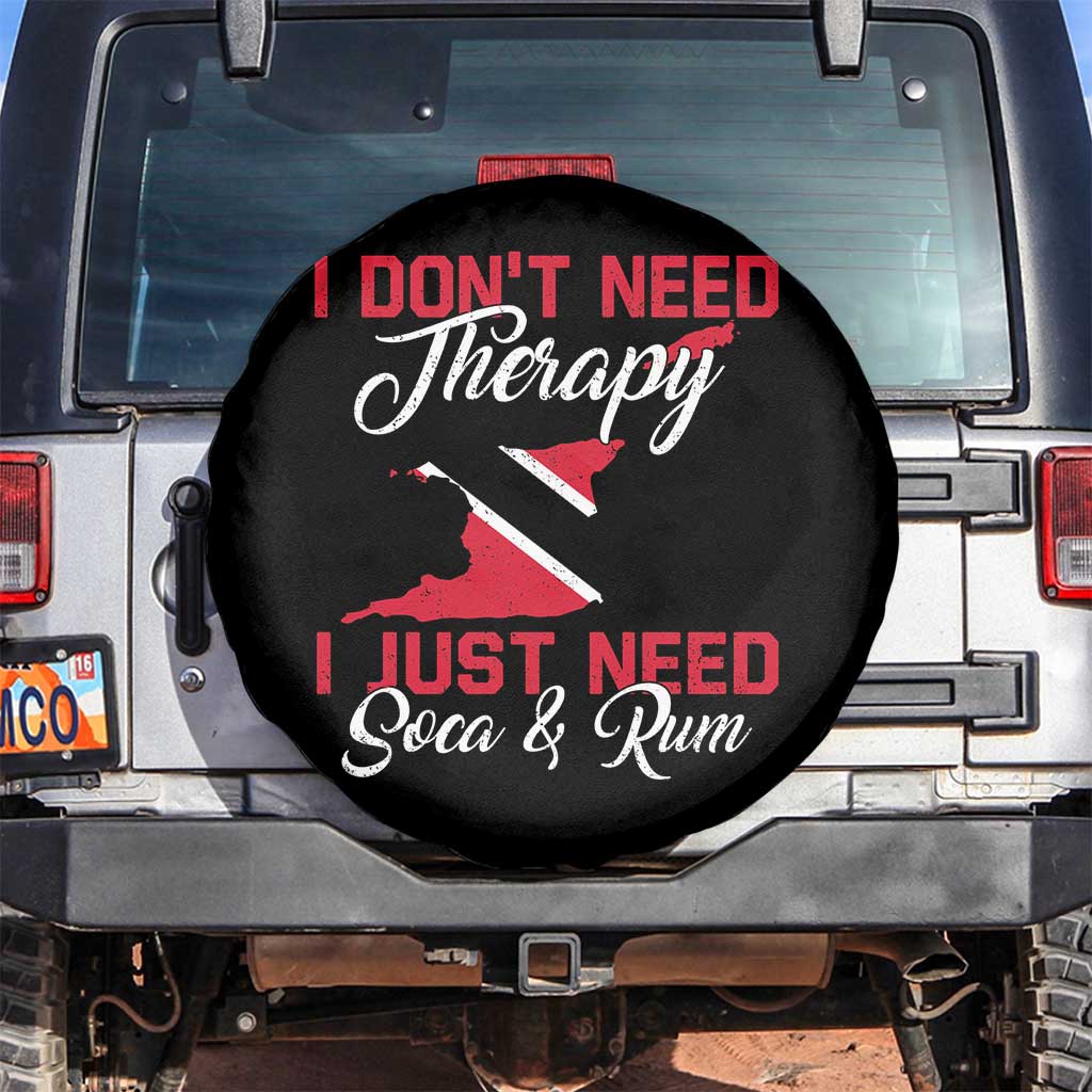 Funny Trini Spare Tire Cover Just Need Soca & Rum Trinidad and Tobago Flag TS10 No hole Black Print Your Wear
