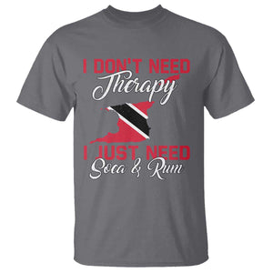 Funny Trini T Shirt Just Need Soca & Rum Trinidad and Tobago Flag TS10 Charcoal Print Your Wear