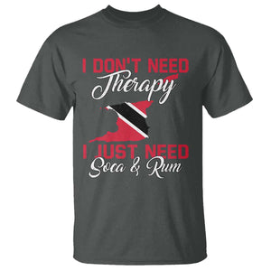 Funny Trini T Shirt Just Need Soca & Rum Trinidad and Tobago Flag TS10 Dark Heather Print Your Wear