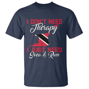 Funny Trini T Shirt Just Need Soca & Rum Trinidad and Tobago Flag TS10 Navy Print Your Wear