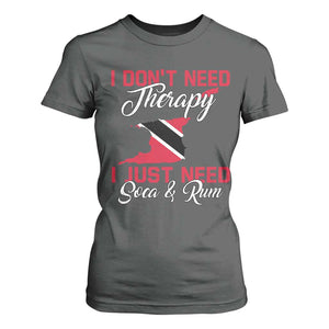 Funny Trini T Shirt For Women Just Need Soca & Rum Trinidad and Tobago Flag TS10 Dark Heather Print Your Wear