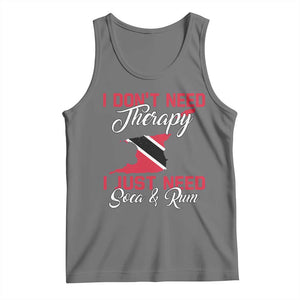 Funny Trini Tank Top Just Need Soca & Rum Trinidad and Tobago Flag TS10 Black Heather Print Your Wear