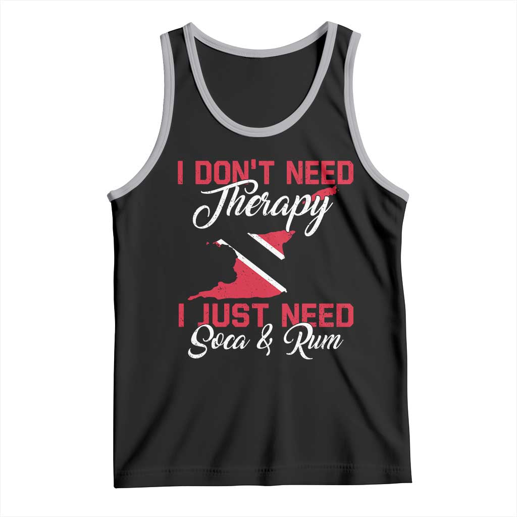 Funny Trini Tank Top Just Need Soca & Rum Trinidad and Tobago Flag TS10 Black Athletic Heather Print Your Wear