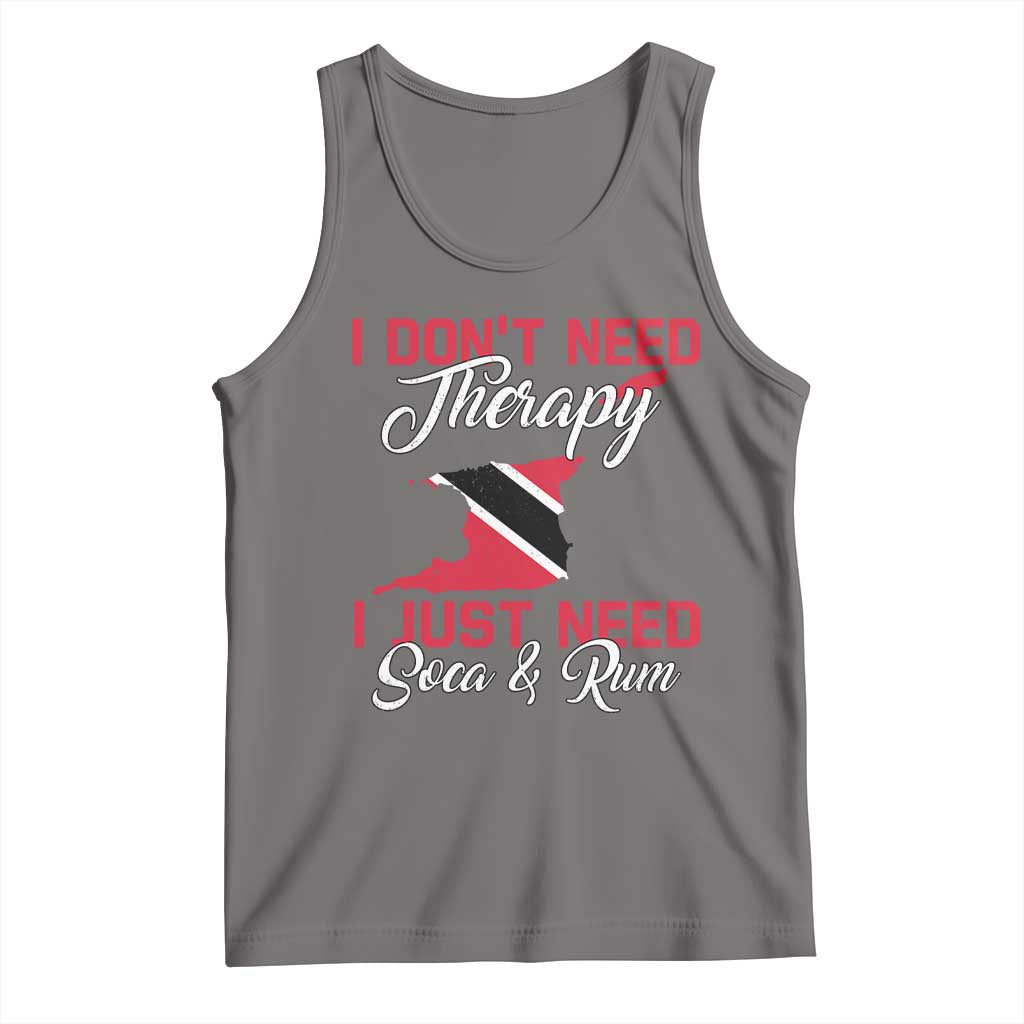 Funny Trini Tank Top Just Need Soca & Rum Trinidad and Tobago Flag TS10 Deep Heather Print Your Wear