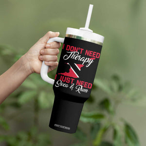 Funny Trini Tumbler With Handle Just Need Soca & Rum Trinidad and Tobago Flag TS10 Print Your Wear