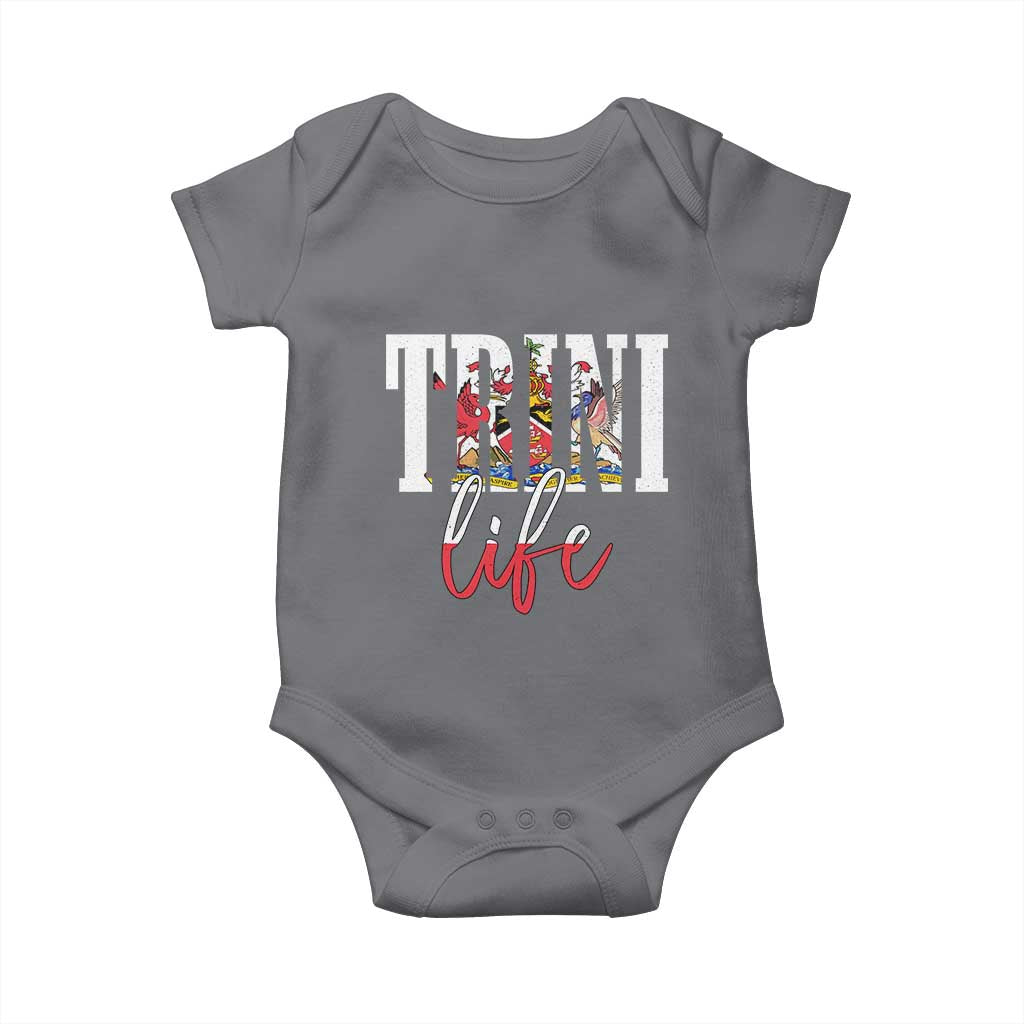 Trini Life Baby Onesie Trinidad and Tobago Flag Caribbean Souvenir TS10 Charcoal Print Your Wear