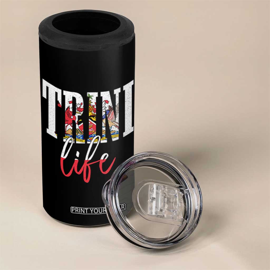 Trini Life 4 in 1 Can Cooler Tumbler Trinidad and Tobago Flag Caribbean Souvenir TS10 Print Your Wear