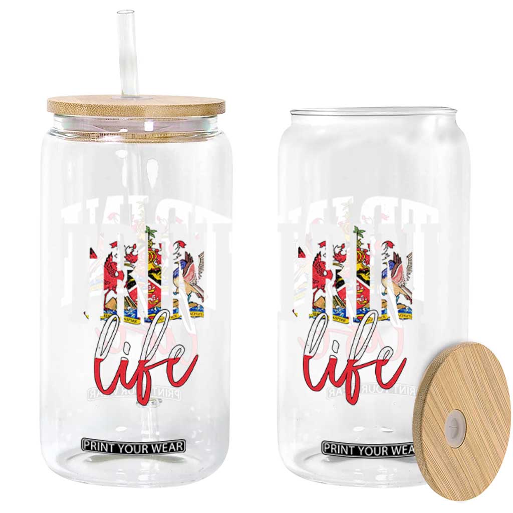 Trini Life Glass Can Trinidad and Tobago Flag Caribbean Souvenir TS10 Print Your Wear