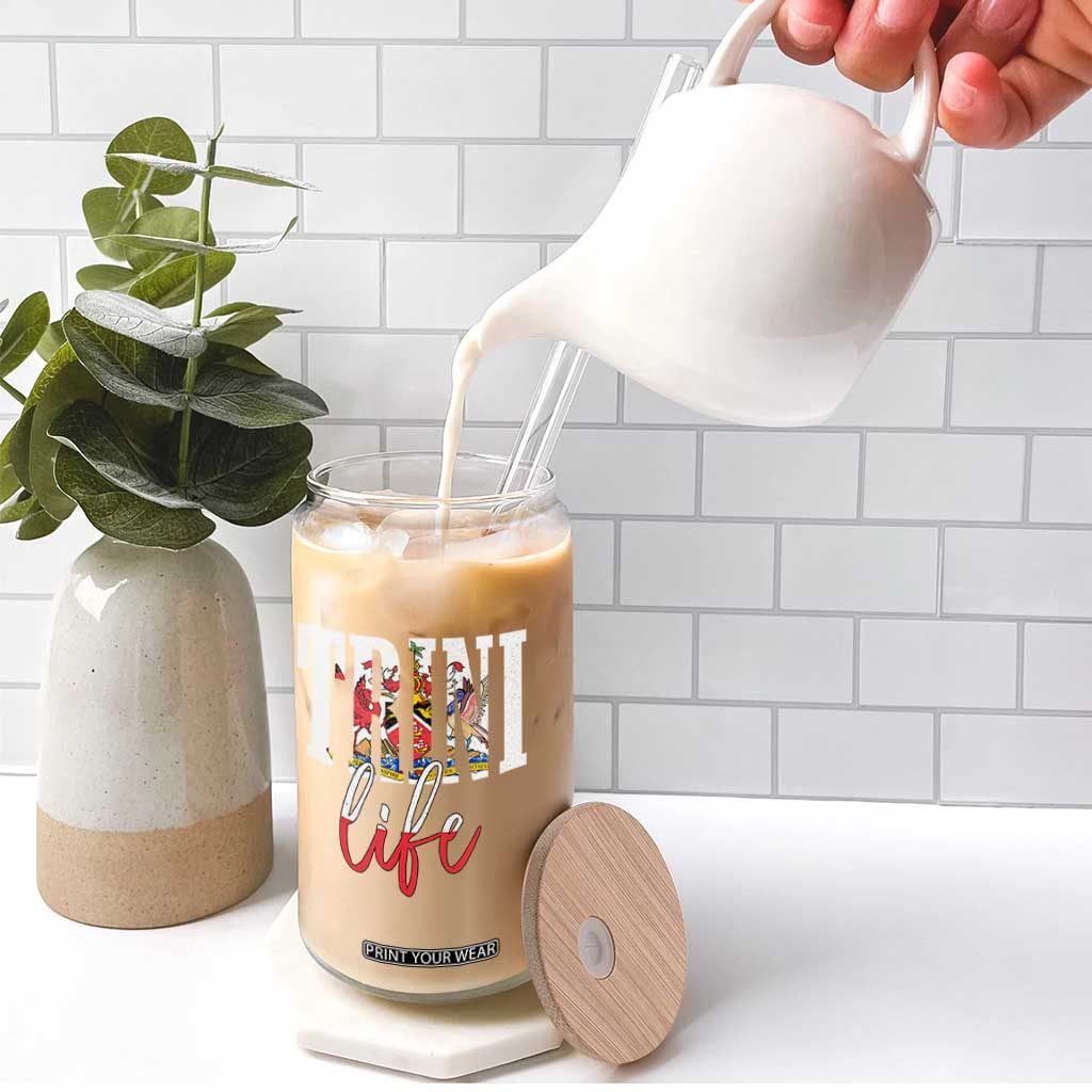 Trini Life Glass Can Trinidad and Tobago Flag Caribbean Souvenir TS10 Print Your Wear