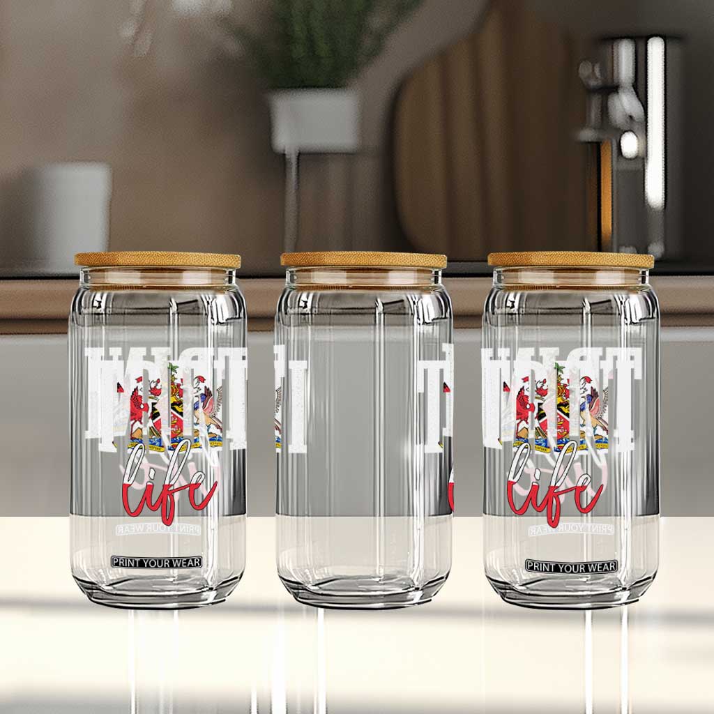 Trini Life Glass Can Trinidad and Tobago Flag Caribbean Souvenir TS10 Print Your Wear