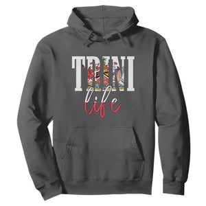 Trini Life Hoodie Trinidad and Tobago Flag Caribbean Souvenir TS10 Dark Heather Print Your Wear