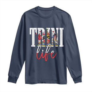 Trini Life Long Sleeve Shirt Trinidad and Tobago Flag Caribbean Souvenir TS10 Navy Print Your Wear