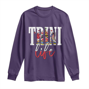 Trini Life Long Sleeve Shirt Trinidad and Tobago Flag Caribbean Souvenir TS10 Purple Print Your Wear