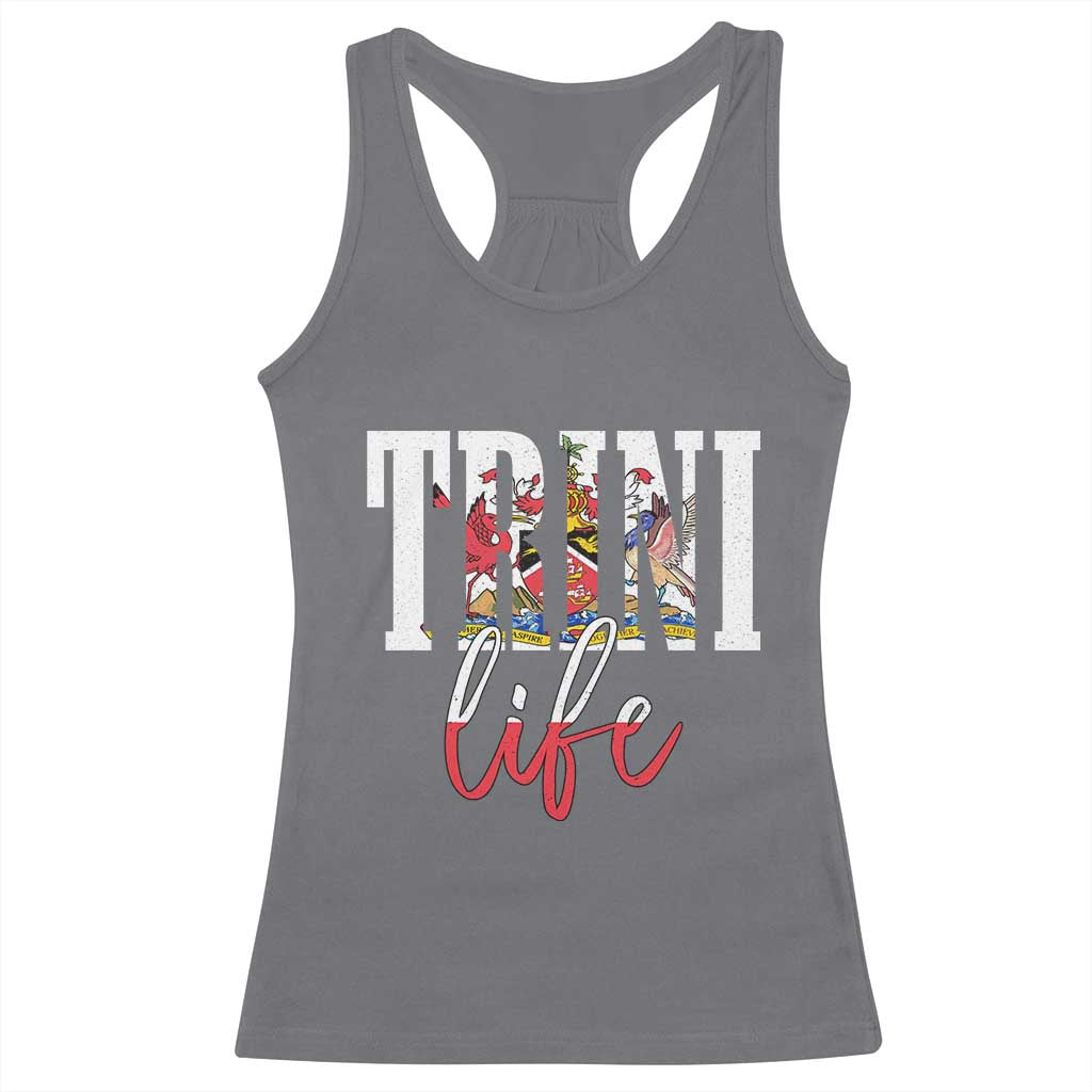 Trini Life Racerback Tank Top Trinidad and Tobago Flag Caribbean Souvenir TS10 Charcoal Print Your Wear