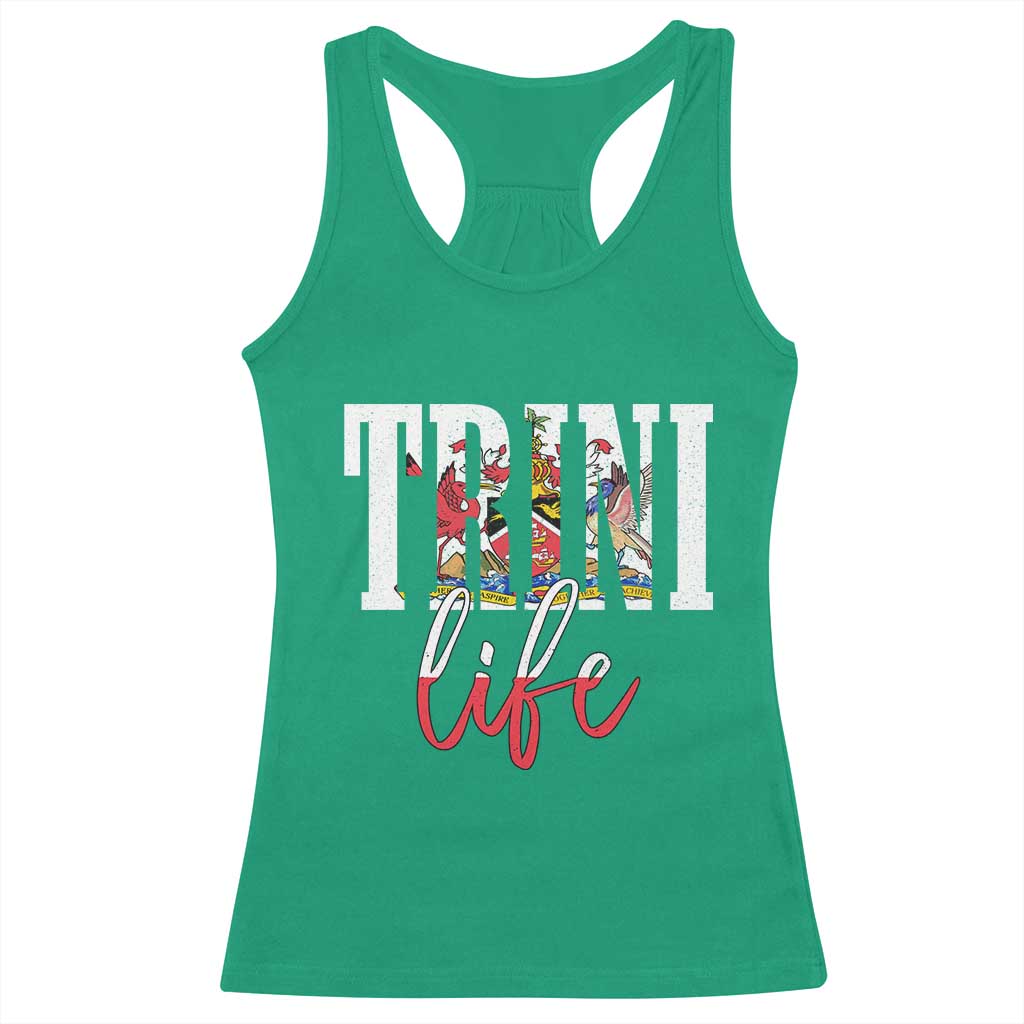 Trini Life Racerback Tank Top Trinidad and Tobago Flag Caribbean Souvenir TS10 Irish Green Print Your Wear
