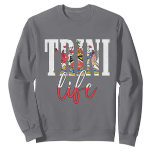 Trini Life Sweatshirt Trinidad and Tobago Flag Caribbean Souvenir TS10 Charcoal Print Your Wear