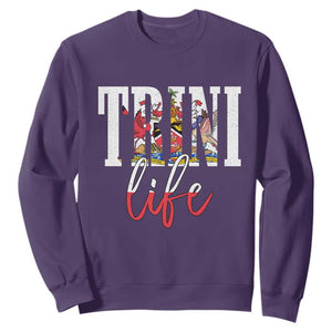 Trini Life Sweatshirt Trinidad and Tobago Flag Caribbean Souvenir TS10 Purple Print Your Wear
