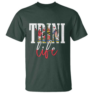 Trini Life T Shirt Trinidad and Tobago Flag Caribbean Souvenir TS10 Dark Forest Green Print Your Wear