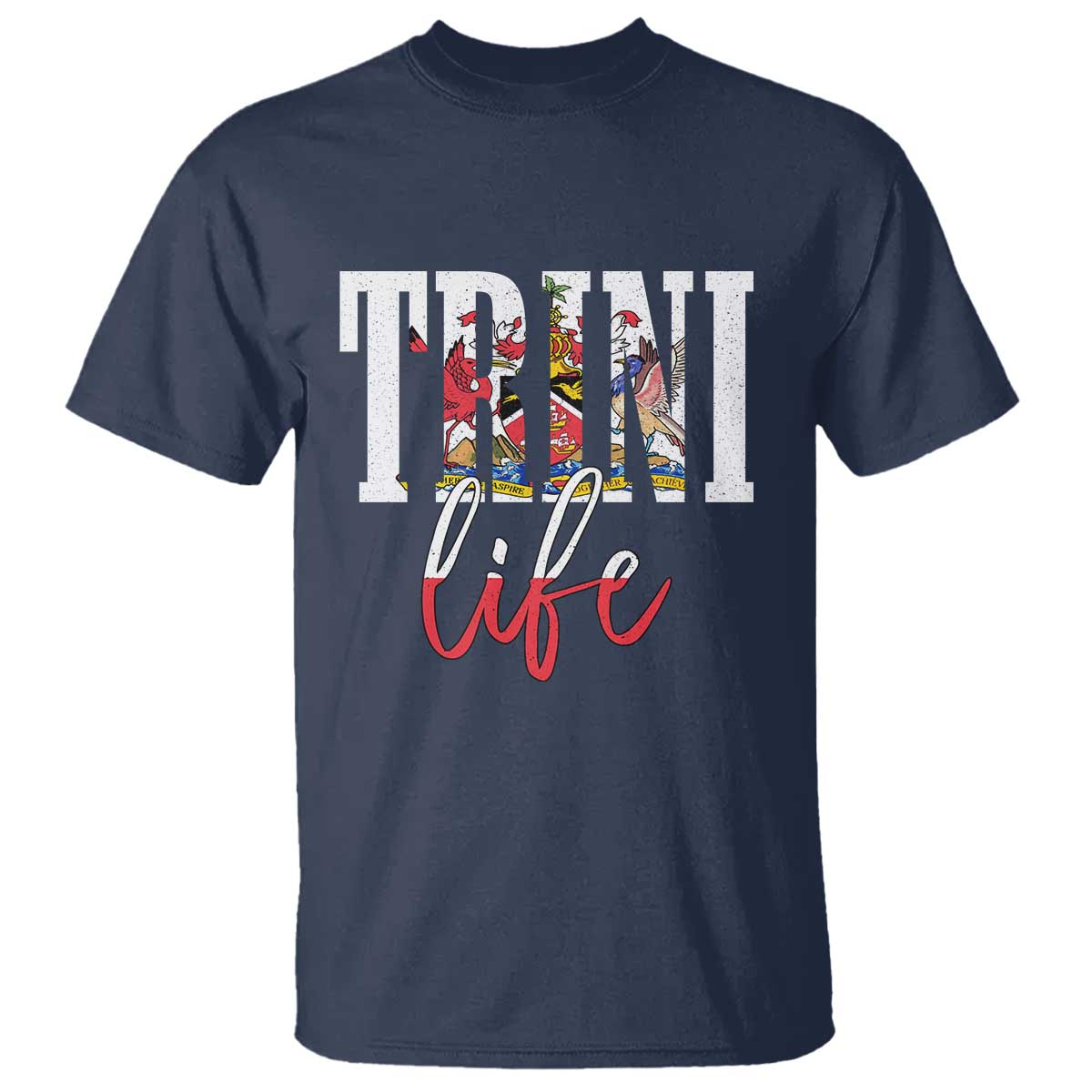 Trini Life T Shirt Trinidad and Tobago Flag Caribbean Souvenir TS10 Navy Print Your Wear