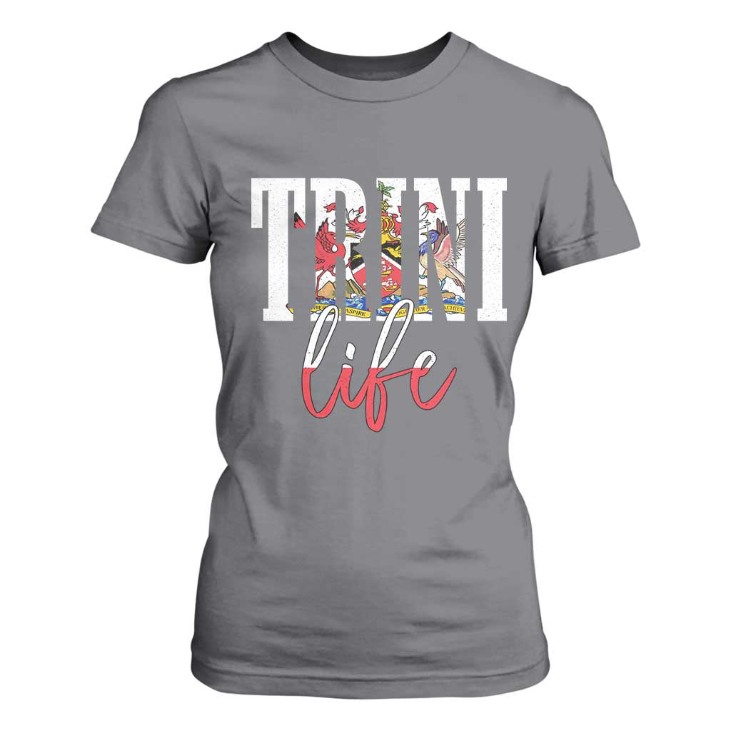 Trini Life T Shirt For Women Trinidad and Tobago Flag Caribbean Souvenir TS10 Charcoal Print Your Wear