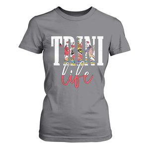 Trini Life T Shirt For Women Trinidad and Tobago Flag Caribbean Souvenir TS10 Charcoal Print Your Wear