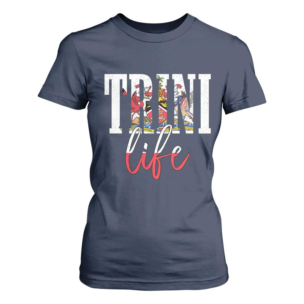 Trini Life T Shirt For Women Trinidad and Tobago Flag Caribbean Souvenir TS10 Navy Print Your Wear