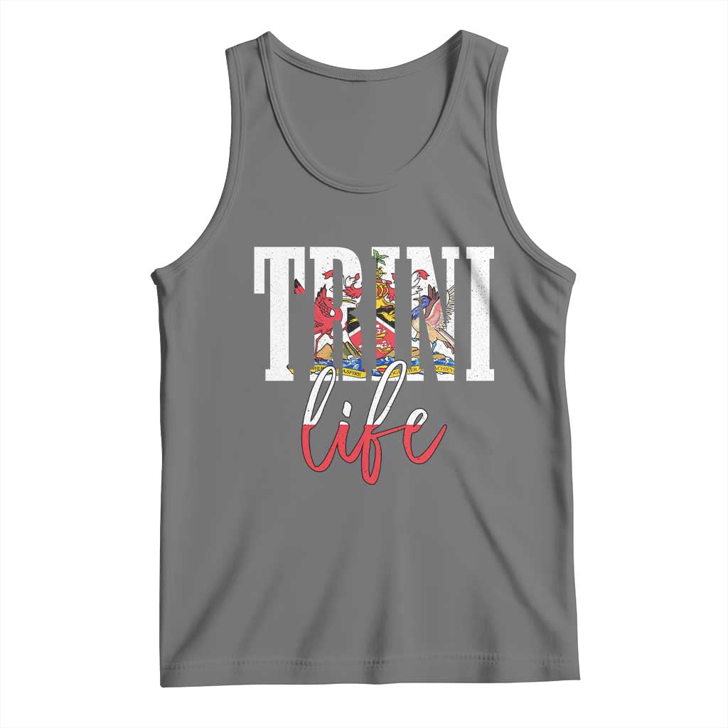 Trini Life Tank Top Trinidad and Tobago Flag Caribbean Souvenir TS10 Black Heather Print Your Wear