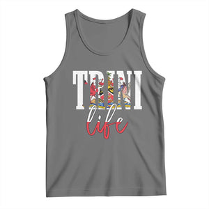 Trini Life Tank Top Trinidad and Tobago Flag Caribbean Souvenir TS10 Black Heather Print Your Wear