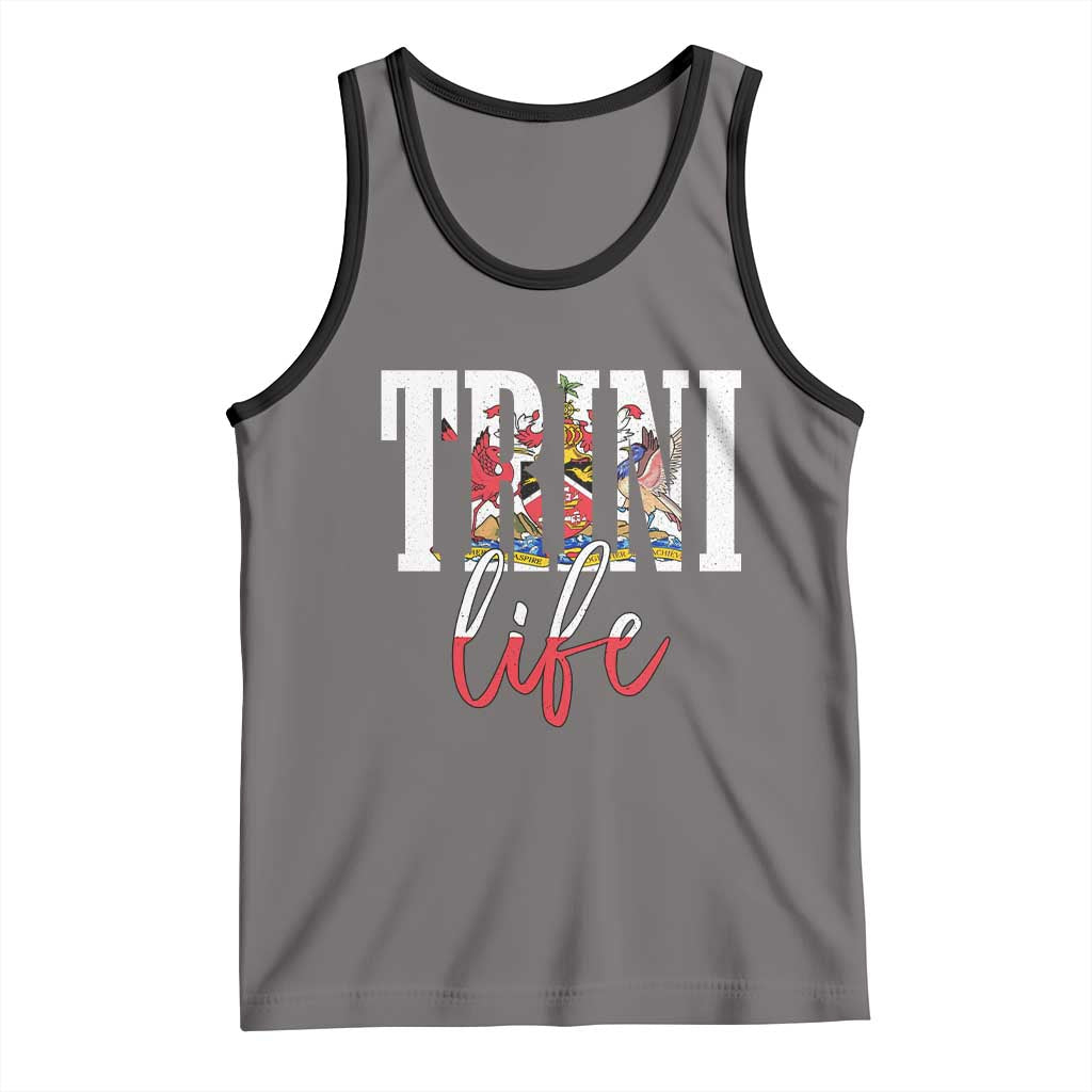 Trini Life Tank Top Trinidad and Tobago Flag Caribbean Souvenir TS10 Deep Heather Black Print Your Wear