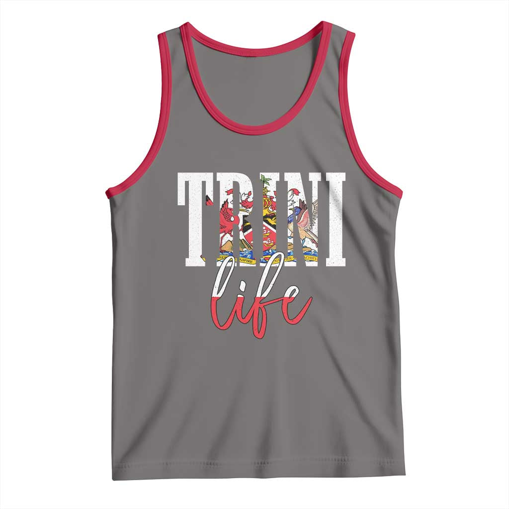 Trini Life Tank Top Trinidad and Tobago Flag Caribbean Souvenir TS10 Deep Heather Red Print Your Wear