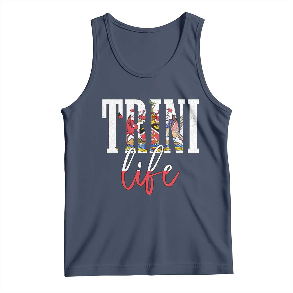 Trini Life Tank Top Trinidad and Tobago Flag Caribbean Souvenir TS10 Navy Print Your Wear