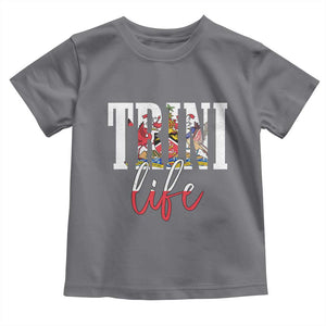 Trini Life Toddler T Shirt Trinidad and Tobago Flag Caribbean Souvenir TS10 Charcoal Print Your Wear