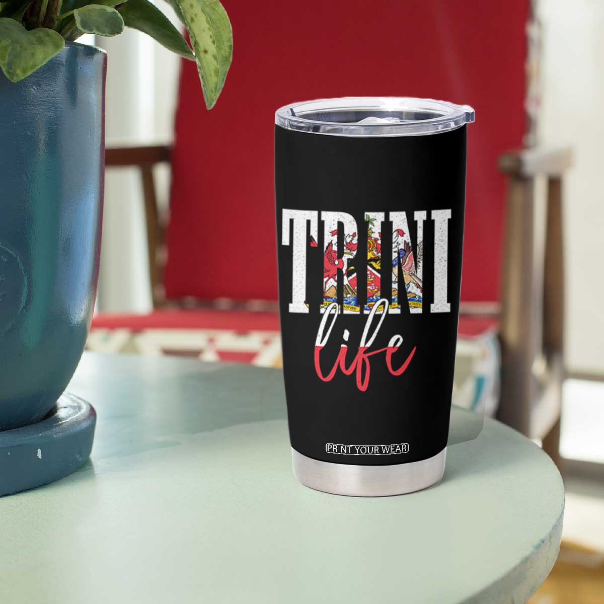 Trini Life Tumbler Cup Trinidad and Tobago Flag Caribbean Souvenir TS10 Print Your Wear