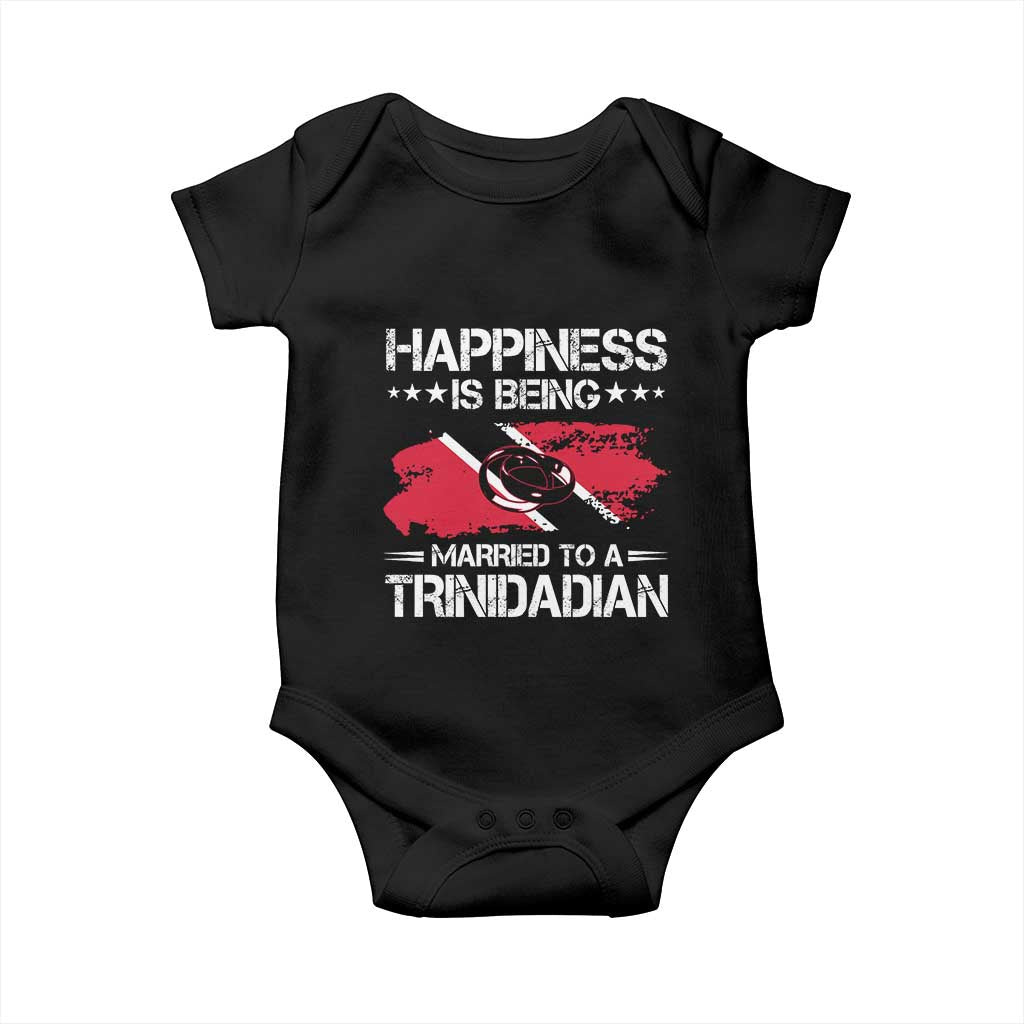 Happiness Is Being Married to a Trinidadian Baby Onesie Trinidad & Tobago Flag Couples Gift TS10 Black Print Your Wear