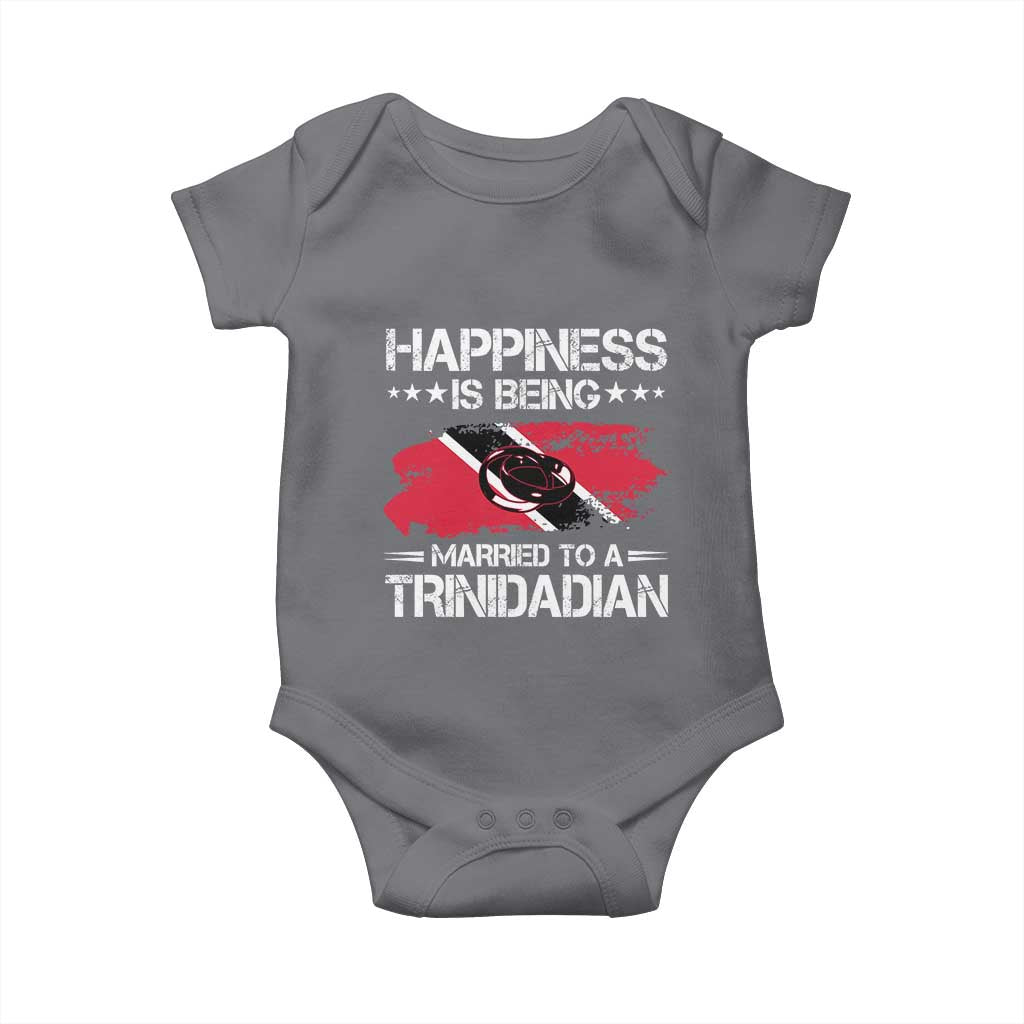 Happiness Is Being Married to a Trinidadian Baby Onesie Trinidad & Tobago Flag Couples Gift TS10 Charcoal Print Your Wear