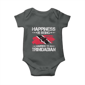 Happiness Is Being Married to a Trinidadian Baby Onesie Trinidad & Tobago Flag Couples Gift TS10 Dark Heather Print Your Wear