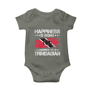 Happiness Is Being Married to a Trinidadian Baby Onesie Trinidad & Tobago Flag Couples Gift TS10 Military Green Print Your Wear