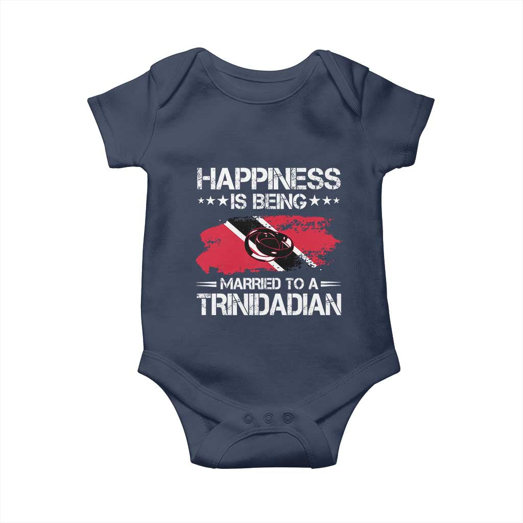 Happiness Is Being Married to a Trinidadian Baby Onesie Trinidad & Tobago Flag Couples Gift TS10 Navy Print Your Wear