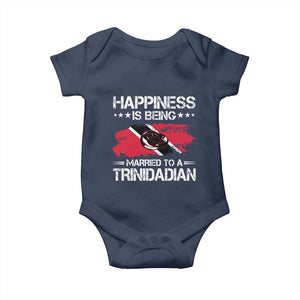 Happiness Is Being Married to a Trinidadian Baby Onesie Trinidad & Tobago Flag Couples Gift TS10 Navy Print Your Wear
