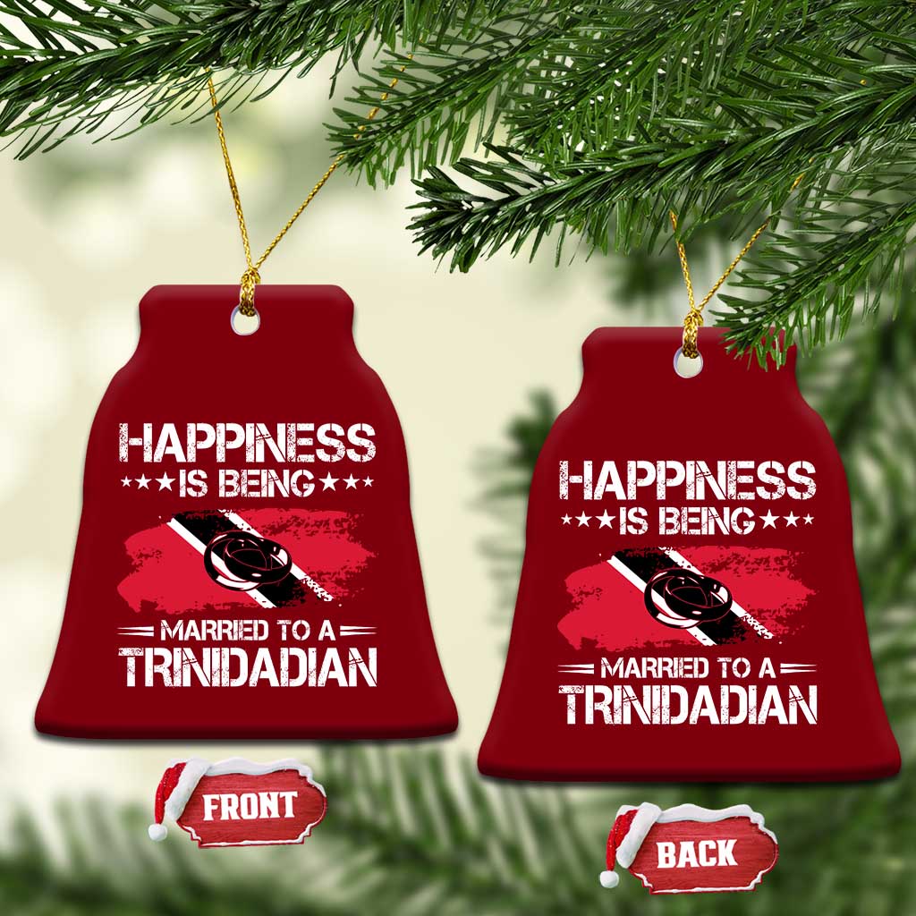 Happiness Is Being Married to a Trinidadian Ceramic Ornament Trinidad & Tobago Flag Couples Gift TS10 Print Your Wear