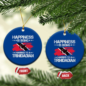Happiness Is Being Married to a Trinidadian Ceramic Ornament Trinidad & Tobago Flag Couples Gift TS10 1pc Blue Print Your Wear