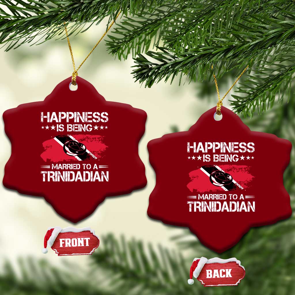 Happiness Is Being Married to a Trinidadian Ceramic Ornament Trinidad & Tobago Flag Couples Gift TS10 Print Your Wear